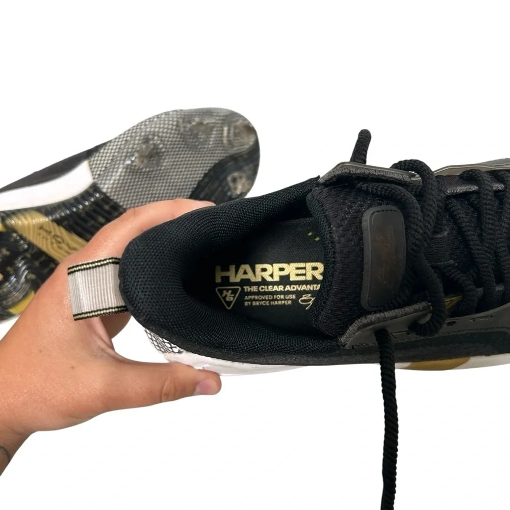 Under Armour Harper 6 Low ST Baseball Cleat Black Metallic Gold Sports Men’s 7